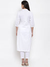 Ayaany Women White Casual Kurta Set Pure Cotton with Pant